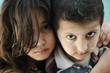 Little dirty brother and sister, poverty , bad condition