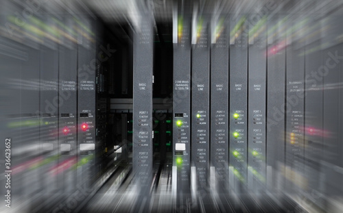 Photo: The communication and internet network server room The communication and internet network server room