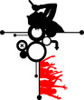 Singer and clubber silhouettes