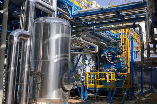 Foto: Industrial steam boiler in a power plant Industrial steam boiler in a power plant