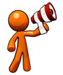 Orange Man with Megaphone