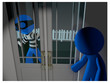 3d Blue Man thief ready to break in and steal.