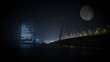 HD - Business Center at night in the fog