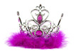 Magenta pink princess crown isolated on white background