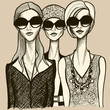 three women with sunglasses