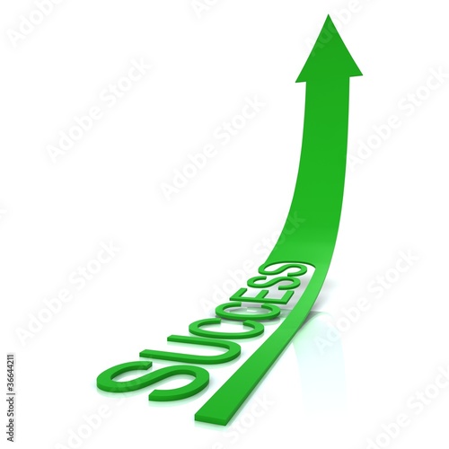 Illustration: Beautiful green arrow success. Beautiful green arrow success.