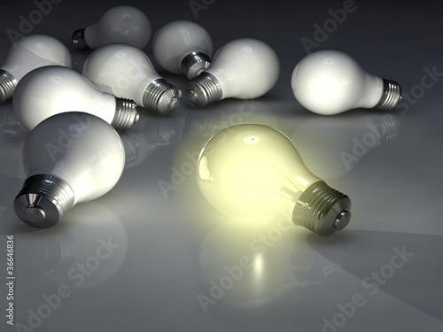 Illustration: Light bulbs, High-resolution 3d rendering Light bulbs, High-resolution 3d rendering