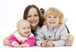 Close-up of happy mother with her children