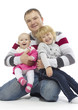 Happy father with his children