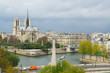 basilica notre dame and river seine