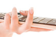 hands and fingers with a guitar