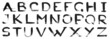 Black paint sketch font alphabet