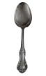 Antique silver spoon isolated on a white background.