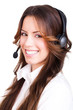 Foto: junge Frau mit Headset junge Frau mit Headset