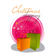 Illustration of beautiful glittering Christmas shopping bags