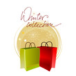 Illustration of beautiful glittering Christmas shopping bags