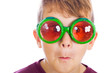 Funny kid with a surprised expression