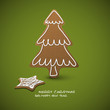 Vector Christmas card - gingerbreads with white icing