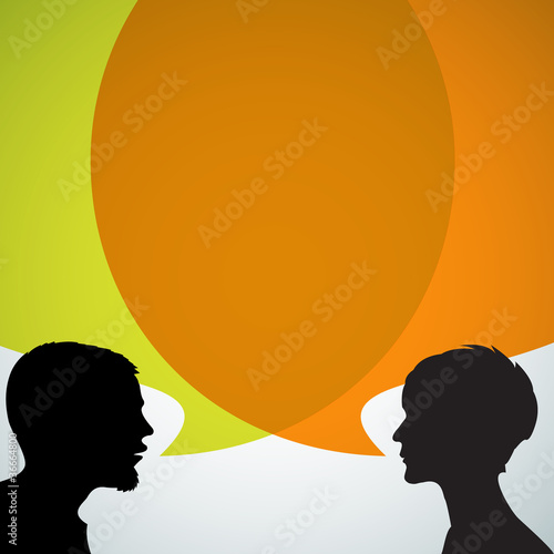 Vektor: Abstract speakers silhouettes Abstract speakers silhouettes