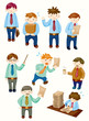 cartoon office workers icons cartoon office workers icons