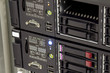 servers stack with hard drives in a datacenter servers stack with hard drives in a datacenter