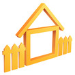 Vector: Abstract symbol home with fence Abstract symbol home with fence