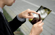 Business Man Using Touch Screen Tablet Business Man Using Touch Screen Tablet