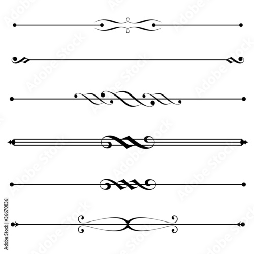 Vector: decorative elements, border and page rules decorative elements, border and page rules