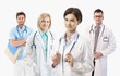 Medical doctors on white background, portrait