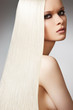 Portrait of beautiful model with straight shiny long blond hair Portrait of beautiful model with straight shiny long blond hair