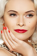 Sexy woman with vintage make-up and hairstyle. Pin-up girl