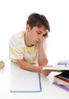 Photo: Boy reading studying textbooks Boy reading studying textbooks