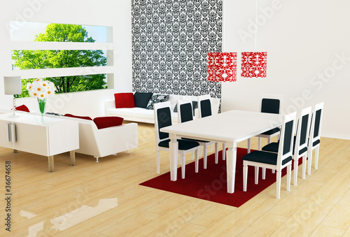 Illustration: interior design of modern white living room interior design of modern white living room