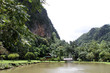 Lake with fountain