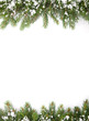 Christmas framework with snow isolated on white background Christmas framework with snow isolated on white background