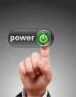 Hand press power button on touch screen