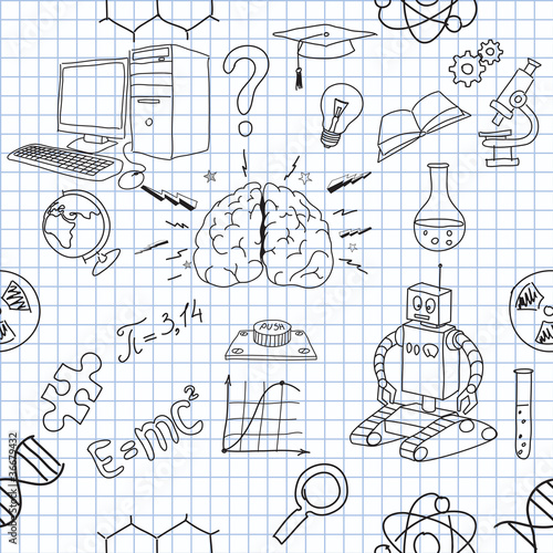 Vector: Seamless icons of science Seamless icons of science