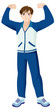 Sport Mascot Male Strong Blue Jacket Sport Mascot Male Strong Blue Jacket