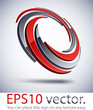 3D modern impeller logo icon.