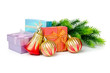Christmas decoration on white background