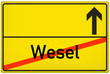 Ortsausgangsschild Stadt Wesel