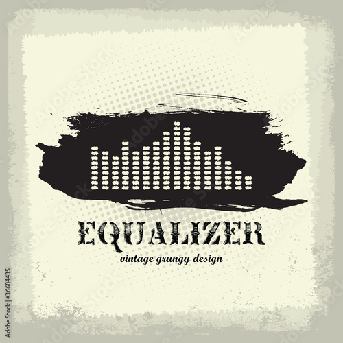 Vector: Antique vintage a art of waveform equalizer Antique vintage a art of waveform equalizer