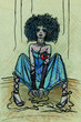 Illustration: Puppet girl with teared threads Puppet girl with teared threads
