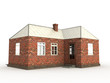 A brick house on a white surface №3