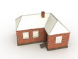 A brick house on a white surface №1