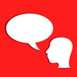 Human talks in a speech bubble vector