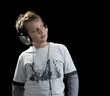 Photo: teenager boy with earphones teenager boy with earphones