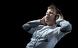 Photo: kid with earphones on black kid with earphones on black