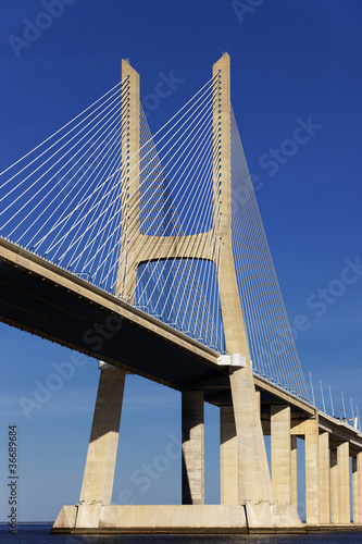 Photo: part of Vasco da Gama bridge part of Vasco da Gama bridge
