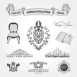Elements vintage. Chair ribbon book. Vector ornament Elements vintage. Chair ribbon book. Vector ornament